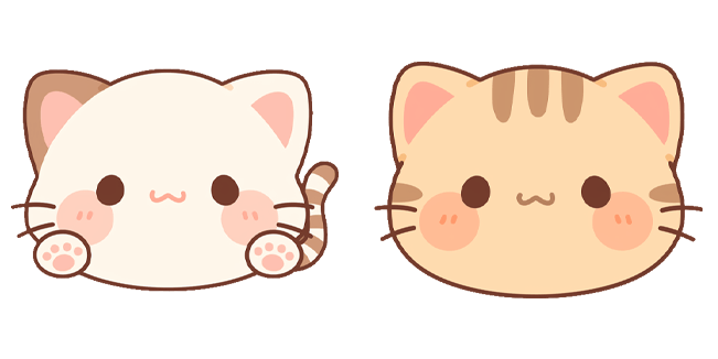 Kawaii White & Orange Cat Face Cursor