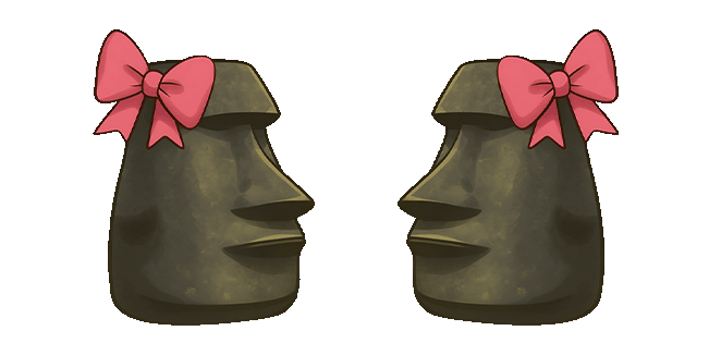 Moai Statue Bow Funny Animated Cursor