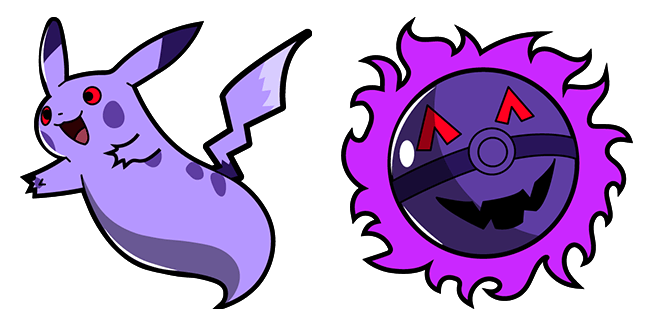 Pokemon Ghost Pikachu & Haunted Pokeball Cursor