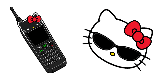 Kawaii Hello Kitty Shades & Brick Phone Cursor
