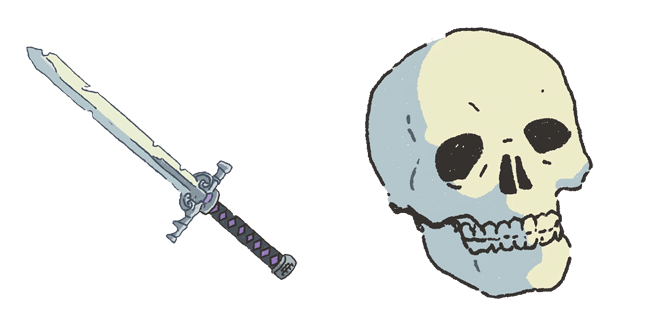 Medieval Sword & Human Skull Cursor