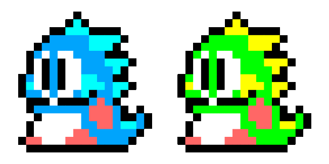 Bubble Bobble Bob & Bub Pixel Animated Cursor