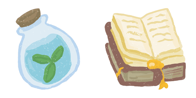 Cozy Witchy Potion Bottle & Spellbook Cursor