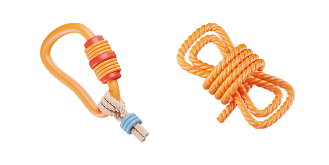Orange Carabiner & Rope 3D Cursor