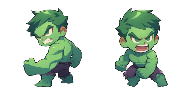 Chibi Angry Hulk Marvel Cursor
