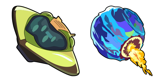 Solar Opposites Spaceship & Planet Shlorp Cursor