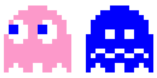 Pac-Man Pinky & Blue Ghost Animated Cursor