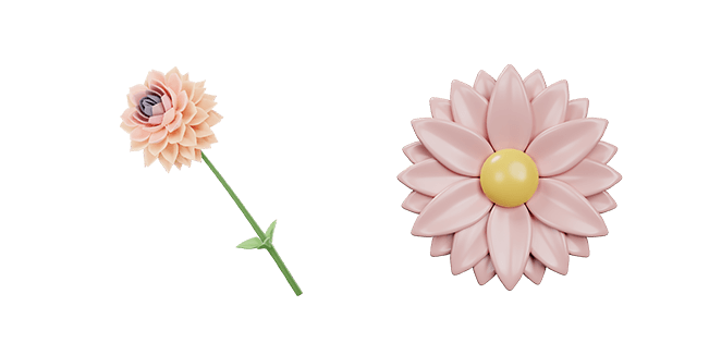 Beige Dahlia 3D Cursor