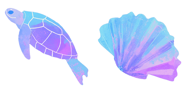 Aesthetic Sea Turtle & Seashell Cursor