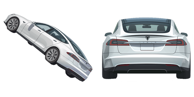 White Tesla Model S Cursor
