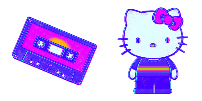 Synthwave Kitty & Cassette Cursor