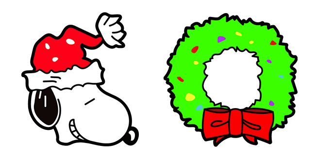 Christmas Snoopy & Wreath Cursor
