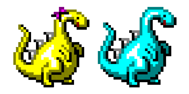 Windows 95/98 Yellow & Blue Dinosaurs Cursor