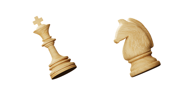 Chess White King & Knight 3D Cursor