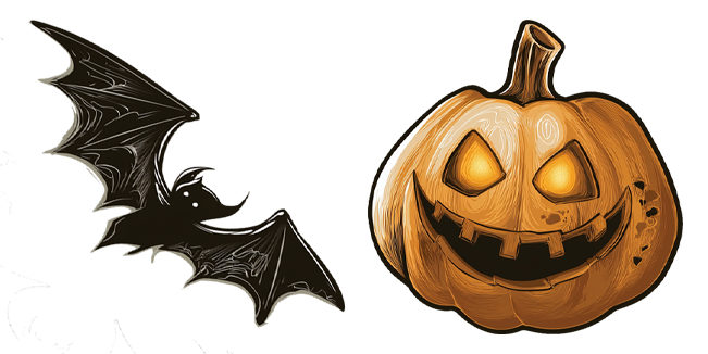 Creepy Bat & Pumpkin Halloween Cursor