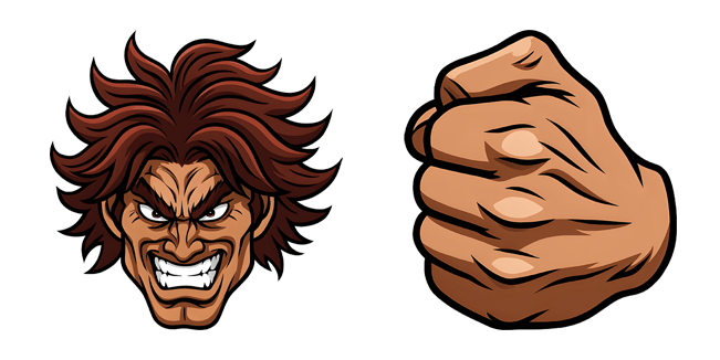 Baki The Grappler Yujiro Hanma Head & Fist Cursor