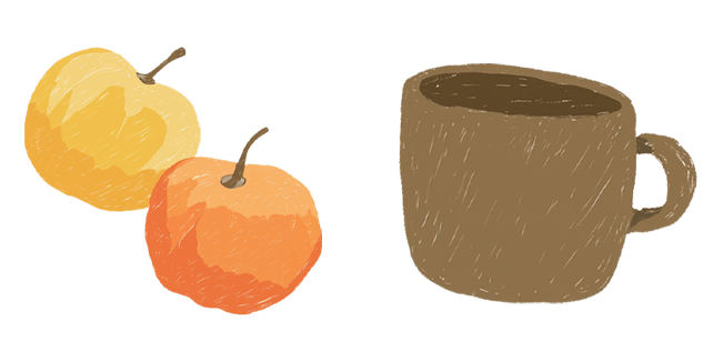 Hand Drawn Apples & Cup Cursor