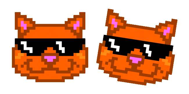 Cat with Glasses Pixel Animated Cursor
