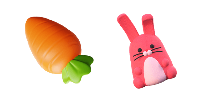 Carrot & Pink Rabbit 3D Cursor