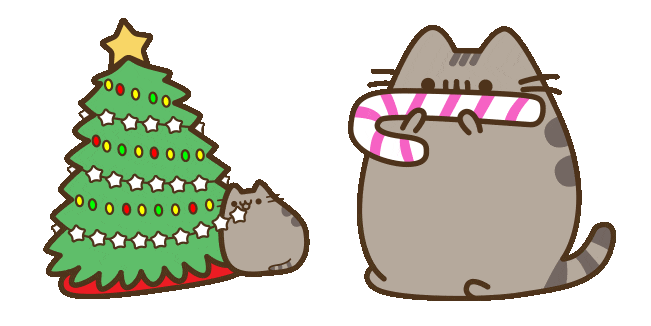 Pusheen the Cat & Christmas Tree Animated Cursor