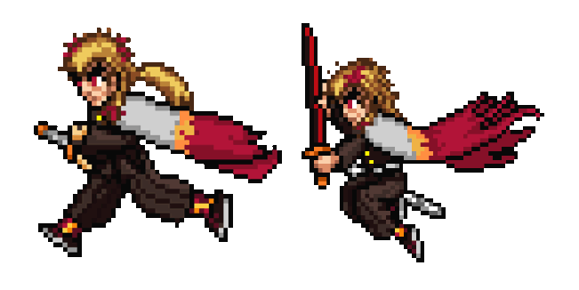 Demon Slayer Kyojuro Rengoku Running Pixel Animated Cursor