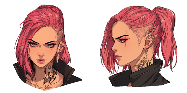 Pink-Haired Tattooed Girl Cursor