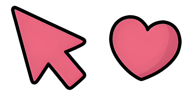 Pink Arrow & Heart Cursor