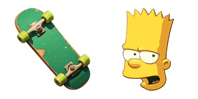 The Simpsons Skateboard & Bart Simpson Cursor