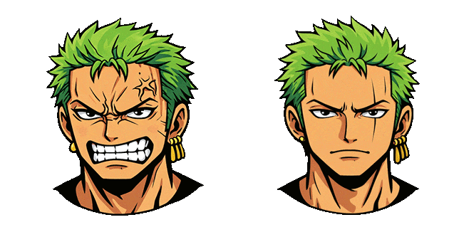 One Piece Zoro Unhinged Rage Animated Cursor
