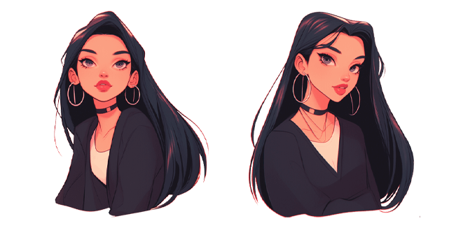 Cartoon Baddie Girl Cursor