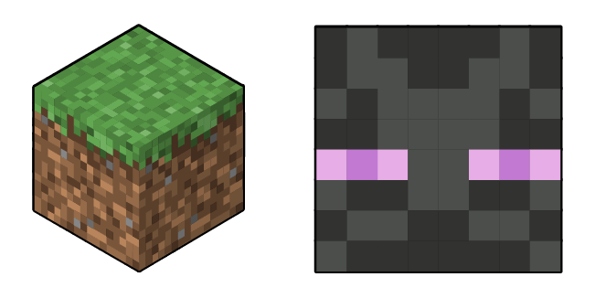Minecraft Grass Block & Enderman Cursor