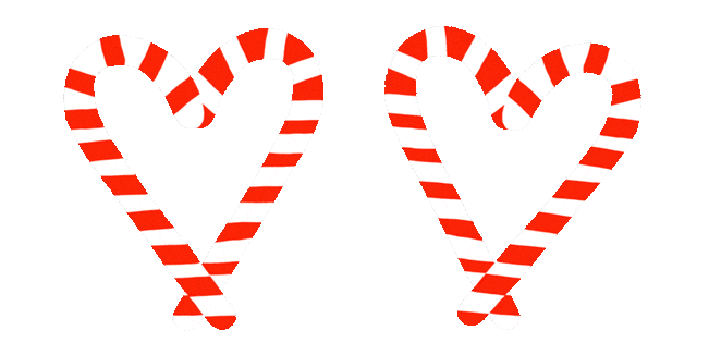 Christmas Candy Cane Heart Animated Cursor