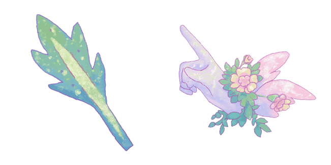 Pastel Fairy Floral Leaf & Magic Hand Cursor