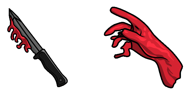 Halloween Grasping Hand & Knife Animated Cursor