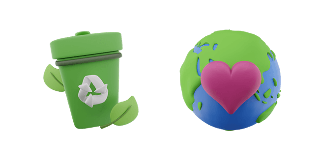 Recycle Trash & Love Earth 3D Cursor
