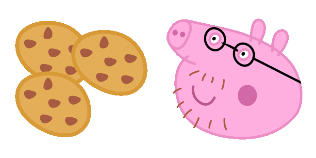 Peppa Pig Daddy Pig & Cookie Animated Cursor