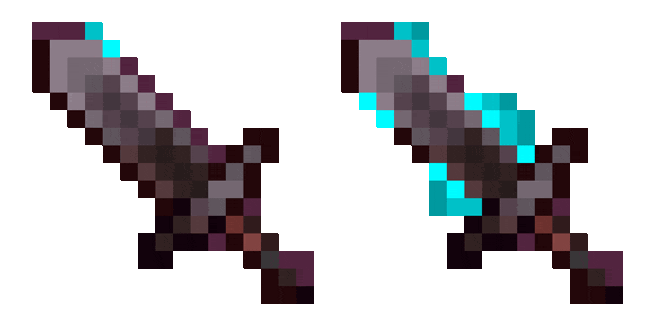 Minecraft Ice Netherite Sword Animated Cursor