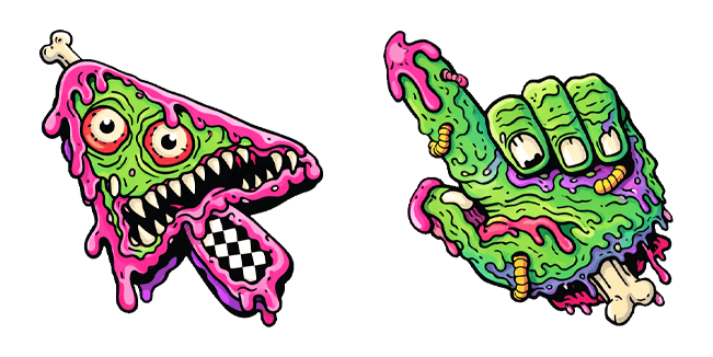 Neon Slime Monster Zombie Hand Cursor