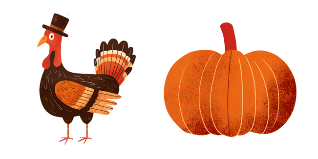 Thanksgiving Turkey and Pumpkin Cursor