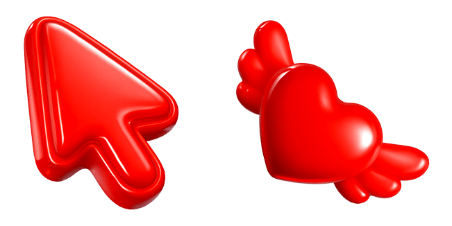 Lovecore Fly Heart 3D Cursor
