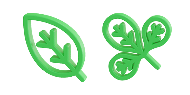 Green Leafs 3D Cursor