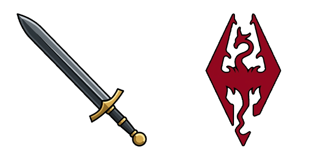 The Elder Scrolls V Skyrim Sword & Dragon Symbol Cursor