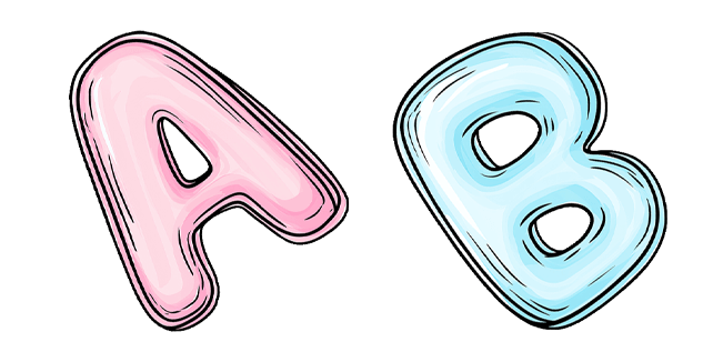 A & B Pastel Alphabet Cursor