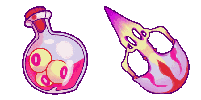 Halloween Eye Potion & Crow Skull Animated Cursor