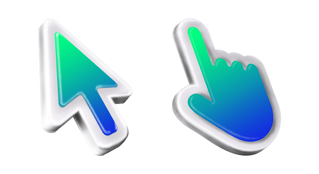 3D Green & Blue Mac Cursor