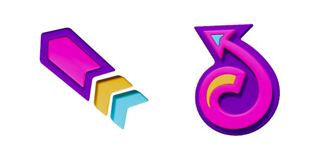 Cool Y2K Purple Arrows 3D Cursor