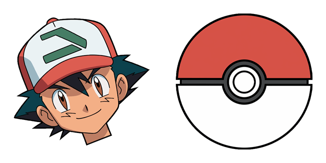 Pokemon Ash Ketchum Face & Pokeball Cursor