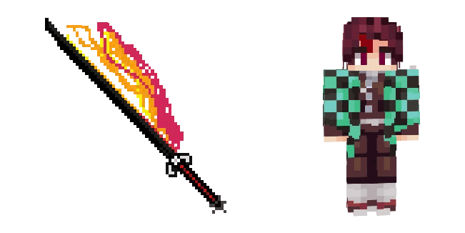 Minecraft Tanjiro Kamado & Sword Cursor