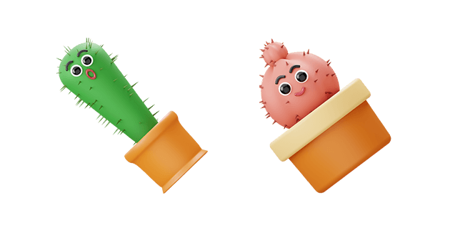 Shocked & Cute Cactus 3D Cursor