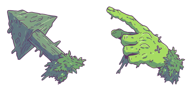 Moss Arrow & Spooky Zombie Hand Cursor